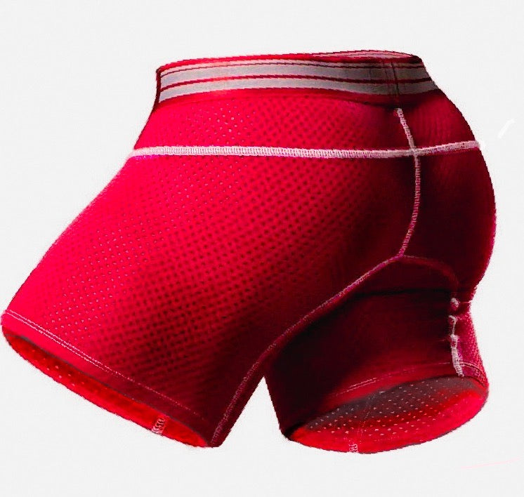 Jacobi Crimson Mesh Long Boxer Brief