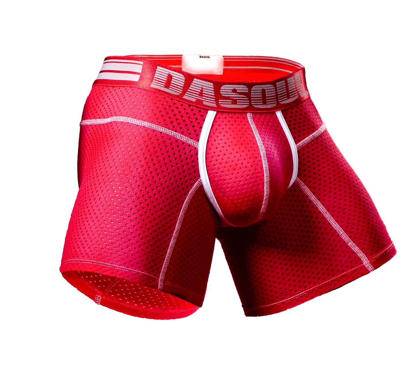 Jacobi Crimson Mesh Long Boxer Brief